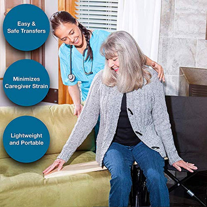 DMI Transfer Board and Slide Board Made of Heavy-Duty Wood for Patient, Senior and Handicap Move Assist and Slide Transfers, FSA HSA Eligible, Holds up to 440 Pounds, Solid, 24 x 8 x 1 - size: 24"