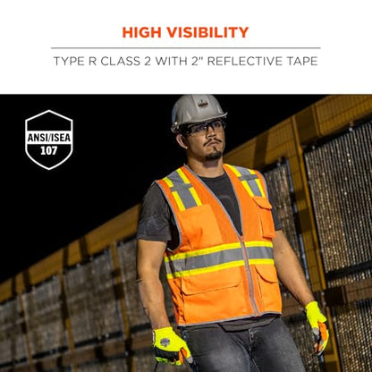 Ergodyne GloWear 8246Z ANSI High Visibility Two Tone Mesh Safety Vest with Reflective Binding, Lime, 2X-Large/3X-Large - color: Lime, size: XX-Large-3X-Large