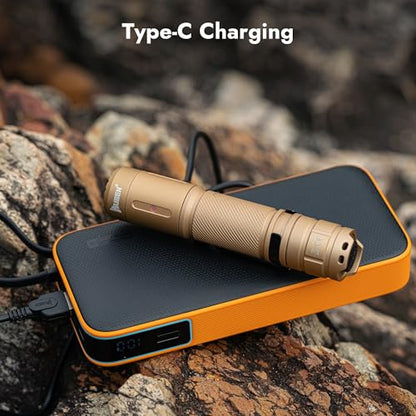 WUBEN C3 Flashlight 1200 High Lumens 6 Modes Rechargeable Flashlights - color: Khaki