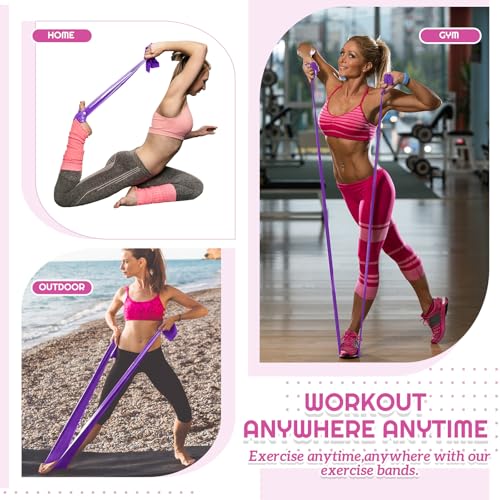 Women Fitness Exercise Equipment Trainer Set Pedal Resistance Band - color: Purple