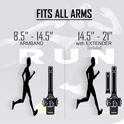RevereSport Universal iPhone Running Armband (17/16/15/14/13/12/11/10/X/XR/SE/Air/Plus/Max/Pro). Phone Holder Case - size: iPhone