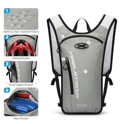 Maelstrom Hydration Backpack with 2L Water Bladder,Lightweight Running Vest - color: Grey