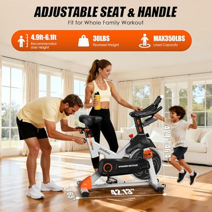 Exercise Bike,Stationary Bike for Home,Magnetic Indoor App Cycling Bike - color: Orange Silver 01