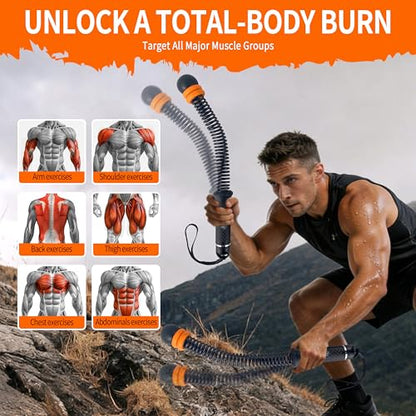 Portable Adjustable Ropeless Battle Ropes with Black - color: Black