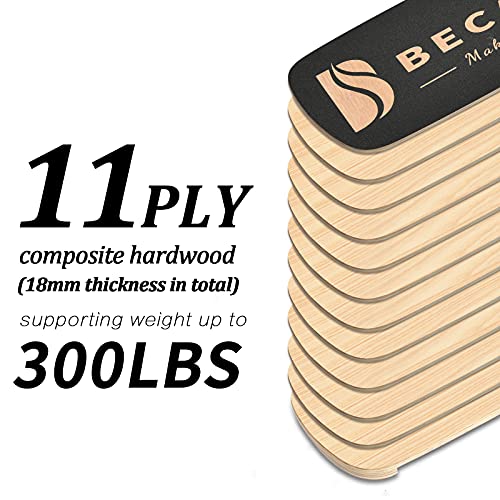 Balance Board Trainer, Wooden Balance Board with Adjustable Stoppers -3 Different Distance Options-Balance Exercise Equipment for Fitness Work