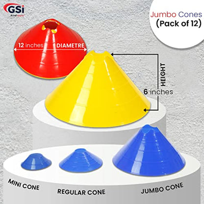 GSi High-Visibility Jumbo Soccer Cones for Agility & Speed Training