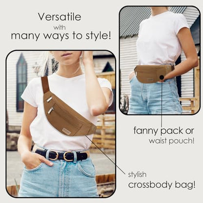 MAXTOP Small Crossbody Bags for Women Brown Fanny Pack for Traveling Casual - color: Brown