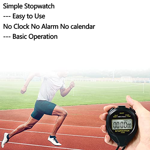 Stopwatch Sports Timer, Digital Stop-Watch - style: 1Lap waterproof Yellow
