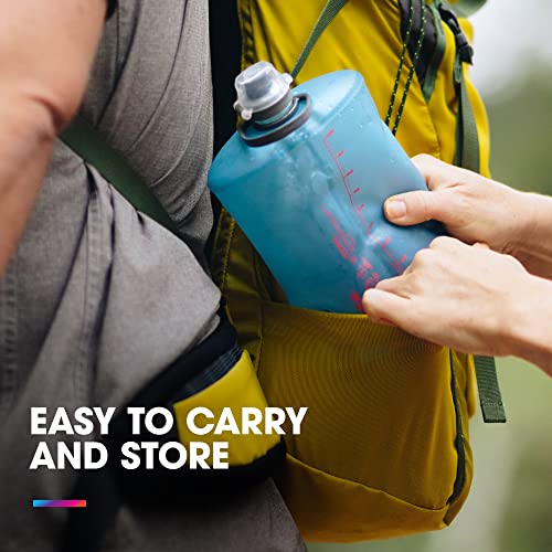 HydraPak Stow Collapsible Water Bottle (500ml, MTN Tahoe Blue) - color: MTN Tahoe Blue, style: 17oz/500ml
