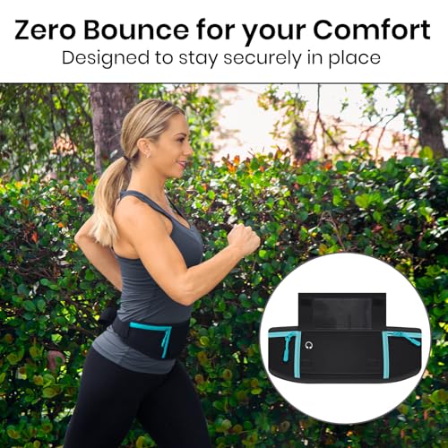 Vive Running Belt Fanny Pack for Women, Men, Kids, Adults, Jogging - color: Teal