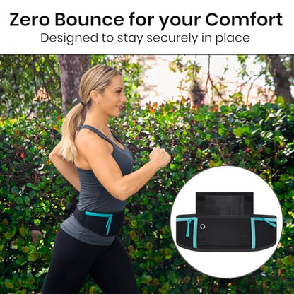 Vive Running Belt Fanny Pack for Women, Men, Kids, Adults, Jogging - color: Teal
