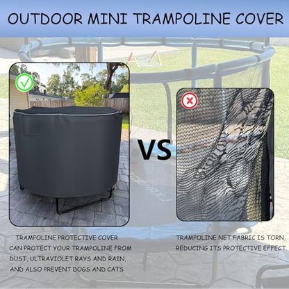 XCZ trampoline cover, outdoor jumping bed cover, suitable for 60 inch round children's trampoline , full coverage. Black - size: 62" Dia x 47" H