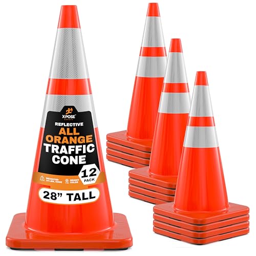 Xpose Safety 28 Inch Orange Traffic Cones - color: Orange, size: 28" 10lb. Cone