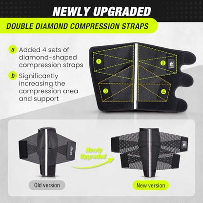 Sylong® Torn Calf Muscle Compression Sleeve Wrap Brace for Calf Swollen, Edema, Soreness, Strain, Cramps, Varicose veins, with 4 sets of Elastic straps - M (1 pack) - size: M