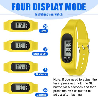 Geyoga Walking Running Pedometer Watch - color: Rainbow Vibrant Multi