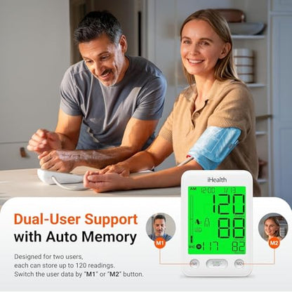 iHealth Accu Bluetooth Upper Arm Blood Pressure Monitor for Home Use - color: White