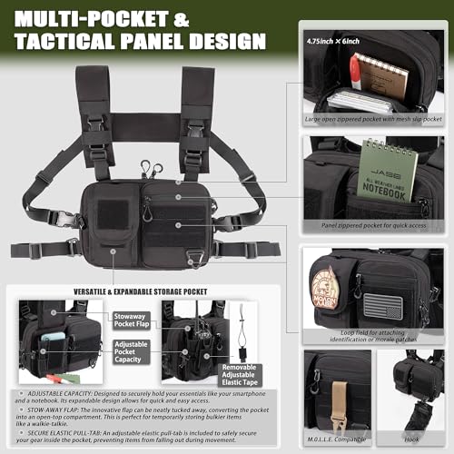 2-in-1 Hydration Backpack & Tactical Chest Pack with 2.5L Water Bladder, Modular Molle Hydration Vest, Lightweight Running Water Bag for Gravel Cycling, MTB, Hiking, Enduro - color: Black