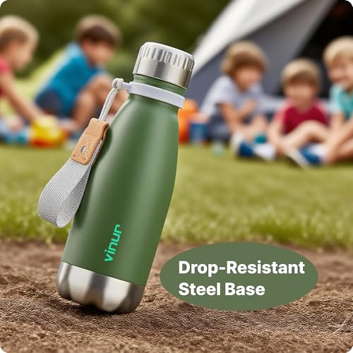 Small Water Bottle-12 oz Leak Proof Insulated Water Bottle for Purse - color: Grass Green, size: 12 Ounces