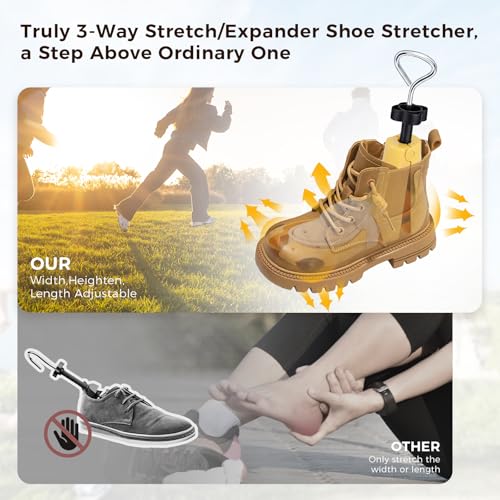 Shoe Stretcher Boot Stretcher Men Women, 2Pcs Adjustable for Wide Feet - color: Yellow, size: S (Men 4.5-7.5,Women 6-9)