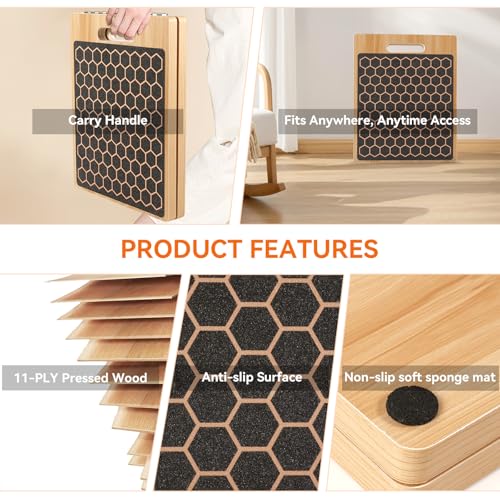 Slant Board for Calf Stretching – Adjustable, 300 Lbs Capacity, Wooden