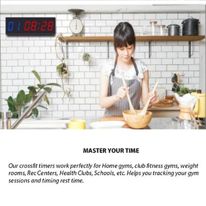 Gym Clock With Remote, 1.5" 1.8" Metal LED Timer, Crossfit Workout Stopwatch, Tabata Countdown for Home