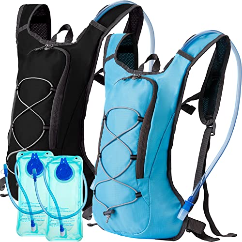 Wesiti 2 Pack Water Backpack Pack with 2L Hydration Bladder, Black, Blue - color: Black, Blue