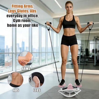 Rock Stepper Machine with Digital Display,Workout at Home,Office - color: pink/white