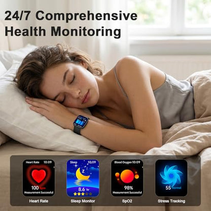 MFVLP Smart Watch for Women, 1.85" HD Fitness Tracker Black - color: Black