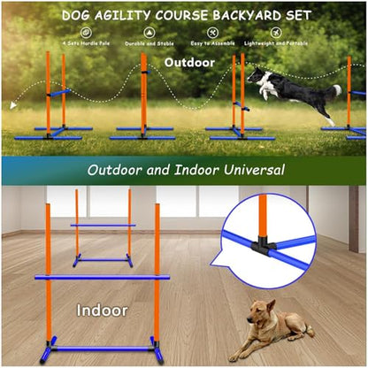 Dog Agility Equipment Set with Jumping Hoop for Agility Training - size: 6-Sets