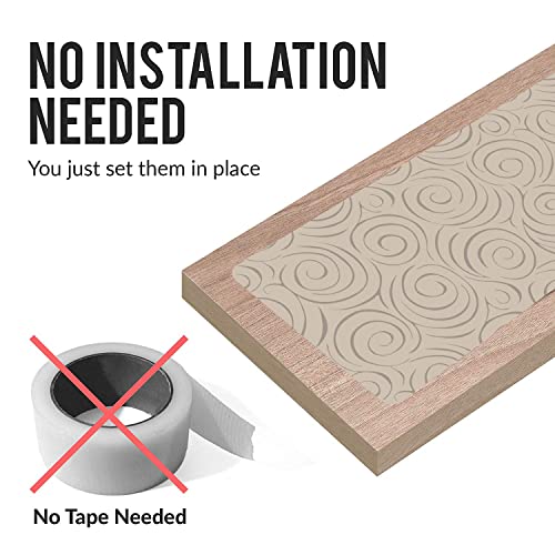 Set of 7 Stair Treads Ultra-Thin with Non Slip Rubber Backing 9”x26” Latte 7 Pieces - color: Latte, size: Design #4