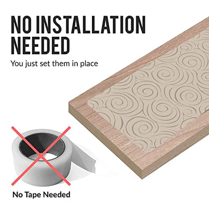 Set of 7 Stair Treads Ultra-Thin with Non Slip Rubber Backing 9”x26” Latte 7 Pieces - color: Latte, size: Design #4