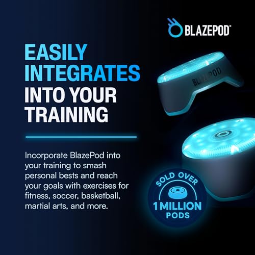 BlazePod Soccer Reaction Training Kit – 4 Smart Light Pods for Speed, Ball Control & Game IQ – Football Reflex Training for Players & Coaches – App Access Included - color: 4 Pods