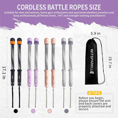 Portable Adjustable Ropeless Battle Ropes with Purple - color: Purple