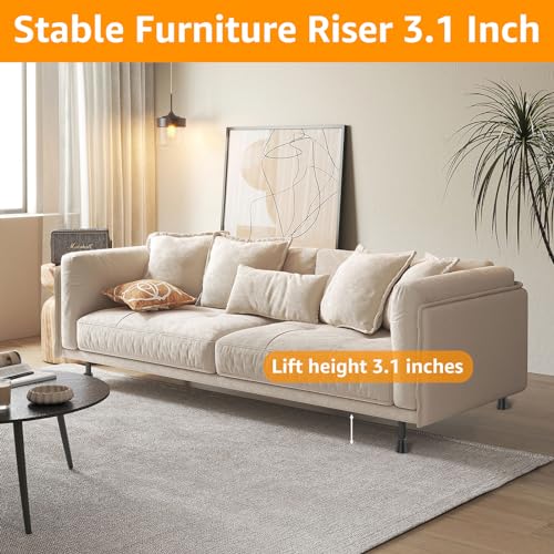 Bed Risers Round Furniture Risers Rubber Sofa Riser Supports Up to 6000 lbs Bed Frame Riser 3.3 Inch Bed Lifts Riser Bed Raising Blocks for Sofa Table Desk Chair(6 Groups and 1 Set,Black) - size: 6 groups and 1 set