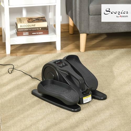 Soozier Under Desk Elliptical Exercise Machine Powered Remote & LCD Display