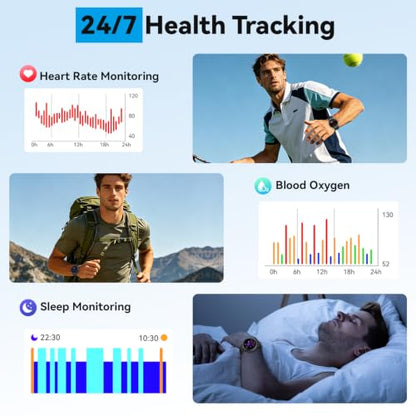 Smart Watch for Men Fitness Tracker: Waterproof Digital Womens Watches Make Answer Call Smartwatch for Android Phone iPhone Samsung Compatible Sleep SpO2 Heart Rate Monitor Running Step Pedometer - color: Black