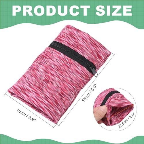 Generic Wrist Pouch 6"x 4", Wrist Wallet Sports Wristband Wallet with Zipper Pocket for Running Jogging Hiking Cycling Yoga (Red, 1 Pcs)