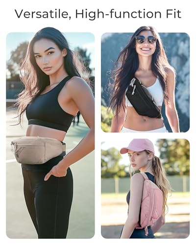 BAGSMART Fanny Packs for Women, Belt Bag for Traveling Hiking, Beige - color: A-beige
