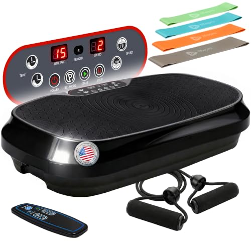Lifepro Waver Mini Vibration Plate Exercise Machine with Resistance Bands - color: Black