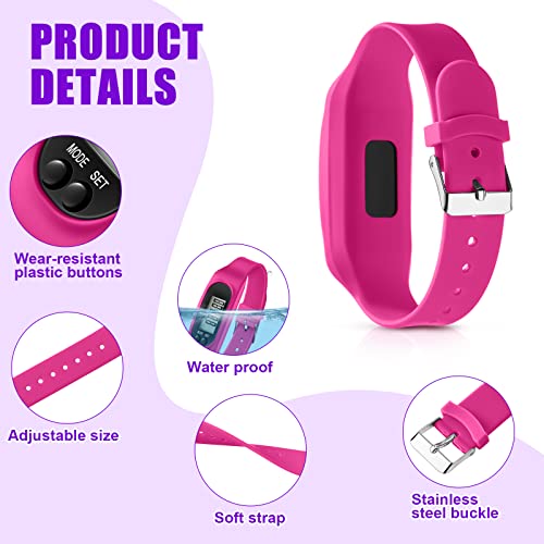 Geyoga Walking Running Pedometer Watch - color: Pastel Girly Multi