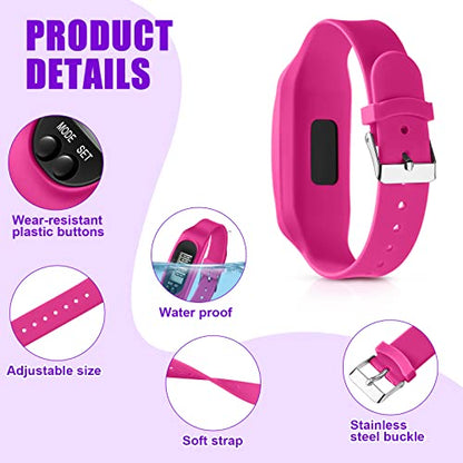 Geyoga Walking Running Pedometer Watch - color: Pastel Girly Multi
