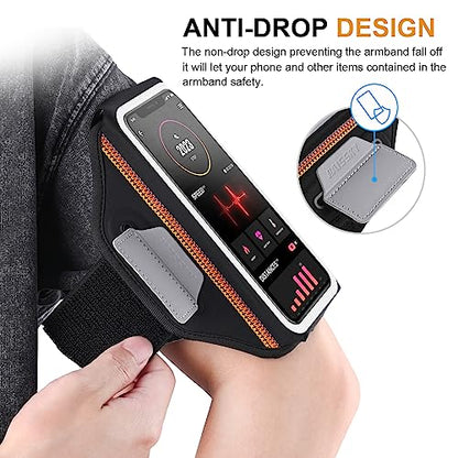Running Phone Armband with Earphone Holder 3D Design for 7.0" Phones - color: Black (Up to 7.0'')