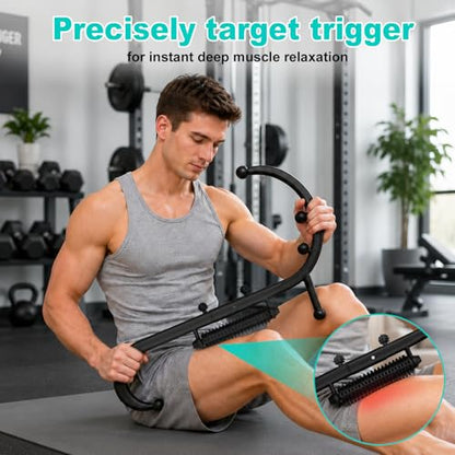 Trigger Point Massage Tool, Back Massager Stick with Massage Roller