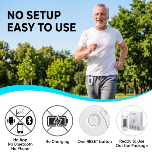 3D Pedometer for Walking, Simple Step Counter with Clip & Carabiner - color: White