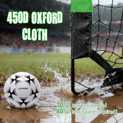 Kids Backyard Soccer Goal, 10 mm Poles & 5-Layer Net, 4x3/6x4/7x5FT - size: 4 ft x 3ft, style: Green Black