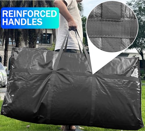 66 Gallon Extra Large Storage Bags, Huge Moving Bags Heavy Duty with Zipper - color: Black, size: 250L, 1 Pack