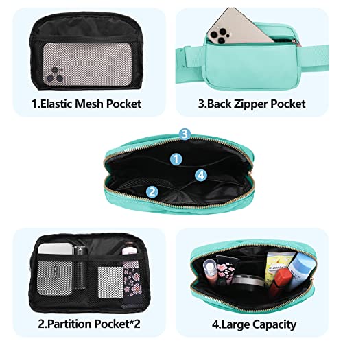 VOROLO Fanny Pack For Women And Men Crossbody Bag Black+Light Green - color: Black+Light Green