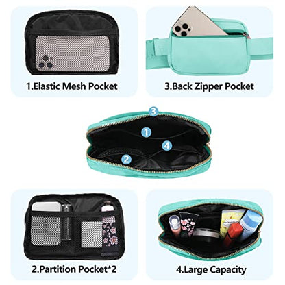 VOROLO Fanny Pack For Women And Men Crossbody Bag Black+Light Green - color: Black+Light Green