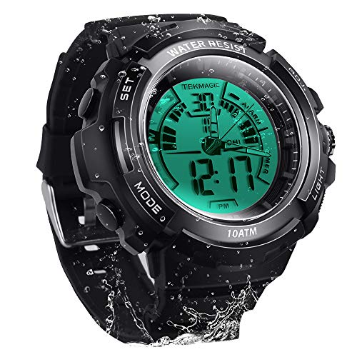 10ATM Waterproof Digital Scuba Diving Watch 100m Underwater for Swimming and Running with Stopwatch and Luminous LCD Display Built-in