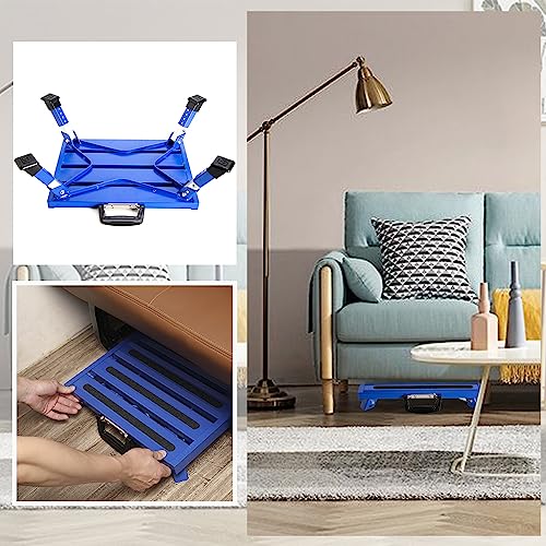 Homeon Wheels Adjustable Aluminum RV Step Stool, Folding Non-Slip Platform, Blue - color: Blue